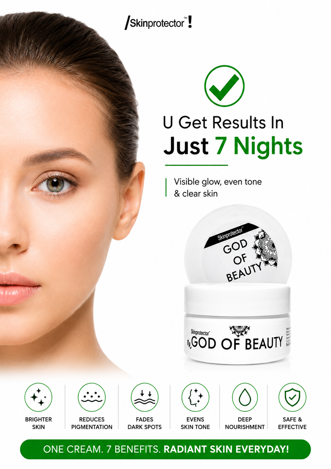 skinproector god of beauty fairness night cream, natural whitening face cream for removing dark spot, acne, under eye dark circles, dark knuckle skinproector god of beauty fairness night cream, natural whitening face cream for removing dark spot, acne, under eye dark circles, dark knuckle