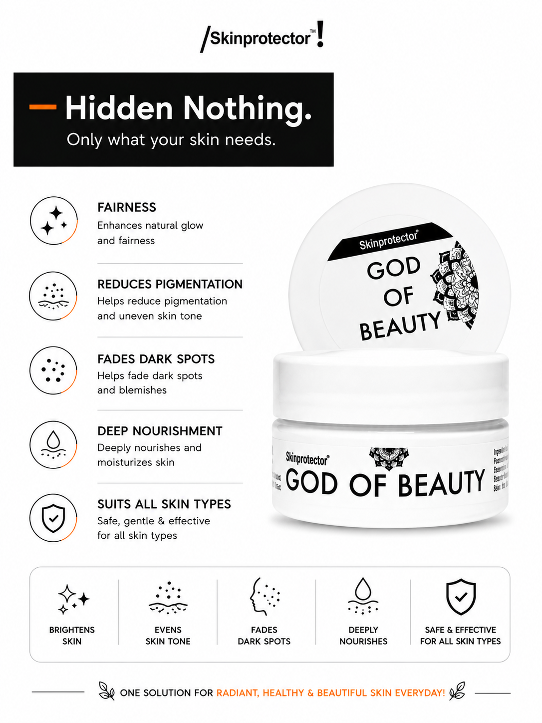 skinproector god of beauty fairness night cream, natural whitening face cream for removing dark spot, acne, under eye dark circles, dark knuckle skinproector god of beauty fairness night cream, natural whitening face cream for removing dark spot, acne, under eye dark circles, dark knuckle